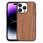 For iPhone 14 Pro Max TPU + Solid Wood Phone Case (Rosewood) - 1