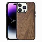 For iPhone 14 Pro Max TPU + Solid Wood Phone Case (Walnut) - 1