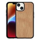 For iPhone 14 TPU + Solid Wood Phone Case (Cherry Wood) - 1