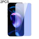 For iPhone 14 Pro Max 2pcs Baseus 0.3mm Full-glass Anti-blue Light Tempered Film - 1