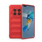 For Huawei Mate 50 Pro Magic Shield TPU + Flannel Phone Case(Red) - 1