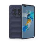 For Huawei Mate 50 Pro Magic Shield TPU + Flannel Phone Case(Dark Blue) - 1