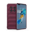 For Huawei Mate 50 Pro Magic Shield TPU + Flannel Phone Case(Wine Red) - 1