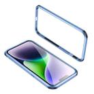 For iPhone 14 Plus Four Corners Shockproof Metal Frame Phone Case (Blue) - 1