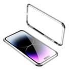 For iPhone 14 Pro Four Corners Shockproof Metal Frame Phone Case(Silver) - 1