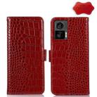 For Motorola Edge 30 Lite / Edge 30 Neo Crocodile Top Layer Cowhide Leather Phone Case(Red) - 1