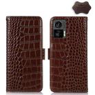 For Motorola Edge 30 Lite / Edge 30 Neo Crocodile Top Layer Cowhide Leather Phone Case(Brown) - 1