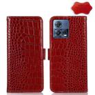 For Motorola Moto S30 Pro Crocodile Top Layer Cowhide Leather Phone Case(Red) - 1