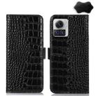 For Motorola Moto X30 Pro 5G / Edge 30 Ultra 5G Crocodile Top Layer Cowhide Leather Phone Case(Black) - 1