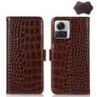 For Motorola Moto X30 Pro 5G / Edge 30 Ultra 5G Crocodile Top Layer Cowhide Leather Phone Case(Brown) - 1