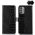 For Nokia G400 Crocodile Top Layer Cowhide Leather Phone Case(Black) - 1