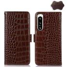 For Sony Xperia 5 IV Crocodile Top Layer Cowhide Leather Phone Case(Brown) - 1