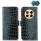 For Huawei Mate 50 Pro Crocodile Top Layer Cowhide Leather Phone Case(Green) - 1