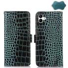 For Samsung Galaxy A04 4G Crocodile Top Layer Cowhide Leather Phone Case(Green) - 1