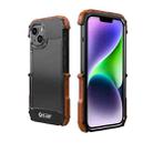 For iPhone 14 R-JUST Ironwood Generation Metal + Wood Phone Case  - 1