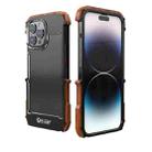 For iPhone 14 Pro R-JUST Ironwood Generation Metal + Wood Phone Case - 1