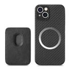 For iPhone 14 Pro Carbon Fiber Leather Card Magsafe Case(Black) - 1