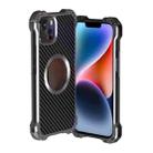 For iPhone 14 Plus R-JUST RJ51 Hollow Shockproof Metal Phone Case (Dark Grey) - 1