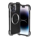 For iPhone 14 Pro R-JUST RJ51 Hollow Shockproof Metal Phone Case(Dark Grey) - 1