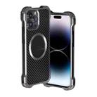 For iPhone 14 Pro Max R-JUST RJ51 Hollow Shockproof Metal Phone Case (Dark Grey) - 1