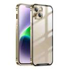 For iPhone 14 Frosted Metal Phone Case (Gold) - 1