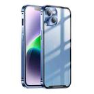 For iPhone 14 Plus Frosted Metal Phone Case (Blue) - 1