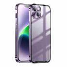 For iPhone 14 Plus Frosted Metal Phone Case (Purple) - 1