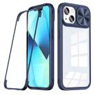 For iPhone 14 Plus 360 Full Body Sliding Camshield Phone Case (Blue) - 1