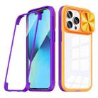 For iPhone 13 Pro Max 360 Full Body Sliding Camshield Phone Case(Yelllow Purple) - 1