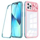 For iPhone 12 Pro Max 360 Full Body Sliding Camshield Phone Case(Pink Green) - 1