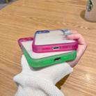 For iPhone 11 Gradient Color Frame Transparent Phone Case (Pink) - 6