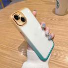 For iPhone 11 Pro Max Gradient Color Frame Transparent Phone Case (Orange) - 1