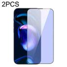 For iPhone 14 Pro 2pcs Baseus 0.3mm Full-screen Anti Blue-ray Tempered Glass Film - 1