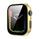 Tempered Glass Film Plating PC Watch Case For Apple Watch Series 9 / 8 & 7 45mm(Gold) - 1