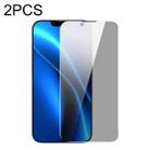 For iPhone 14 / 13 / 13 Pro Baseus 2pcs 0.3mm Nano Crystal Peep-proof Tempered Glass Film - 1