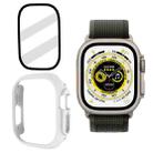 Tempered Glass Film Frosted PC Watch Case For Apple Watch Ultra 49mm / Apple Watch Ultra 2 49mm(White) - 1