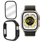 Tempered Glass Film Frosted PC Watch Case For Apple Watch Ultra 49mm / Apple Watch Ultra 2 49mm(Black) - 1