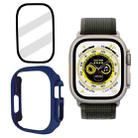 Tempered Glass Film Frosted PC Watch Case For Apple Watch Ultra 49mm / Apple Watch Ultra 2 49mm(Dark Blue) - 1