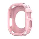 Three-proof TPU Carbon Fiber Protective Case For Apple Watch Ultra 49mm / Apple Watch Ultra 2 49mm (Pink) - 1