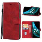 For vivo iQOO Z6 Lite Leather Phone Case(Red) - 1