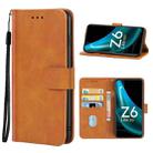 For vivo iQOO Z6 Lite Leather Phone Case(Brown) - 1