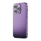 For iPhone 14 Pro Integrated Metal Frosted Phone Case(Purple) - 1