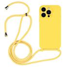 For iPhone 13 Pro Max Crossbody Lanyard Liquid Silicone Case(Yellow) - 1