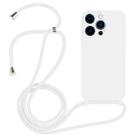 For iPhone 12 Pro Max Crossbody Lanyard Liquid Silicone Case(White) - 1