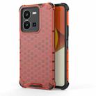 For vivo Y35 4G / Y22S 4G Global Honeycomb Phone Case(Red) - 1