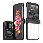 For Samsung Galaxy Z Flip4 360 Full Body Sliding Camshield Phone Case(Black) - 1