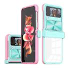 For Samsung Galaxy Z Flip4 360 Full Body Sliding Camshield Phone Case(Baby Blue Pink) - 1