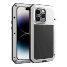 For iPhone 14 Pro Max Shockproof Waterproof Silicone + Zinc Alloy Case (Silver) - 1