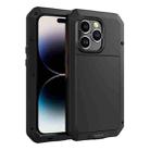 Shockproof Waterproof Silicone + Zinc Alloy Case For iPhone 14 Pro(Black) - 1