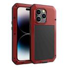For iPhone 13 Pro Shockproof Waterproof Silicone + Zinc Alloy Case For iPhone 14 Pro(Red) - 1